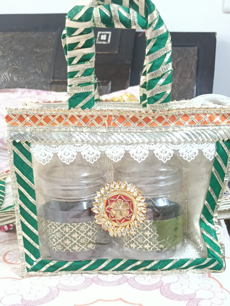 Festive Jute Gift Bag With Window