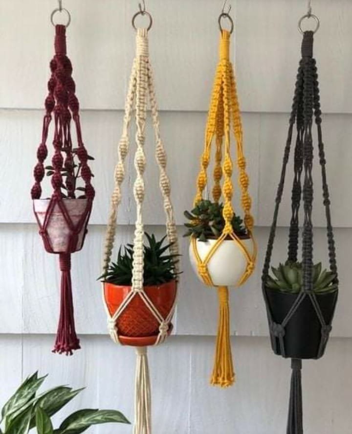 Bohemian Multicolor Macrame Plant Hangers
