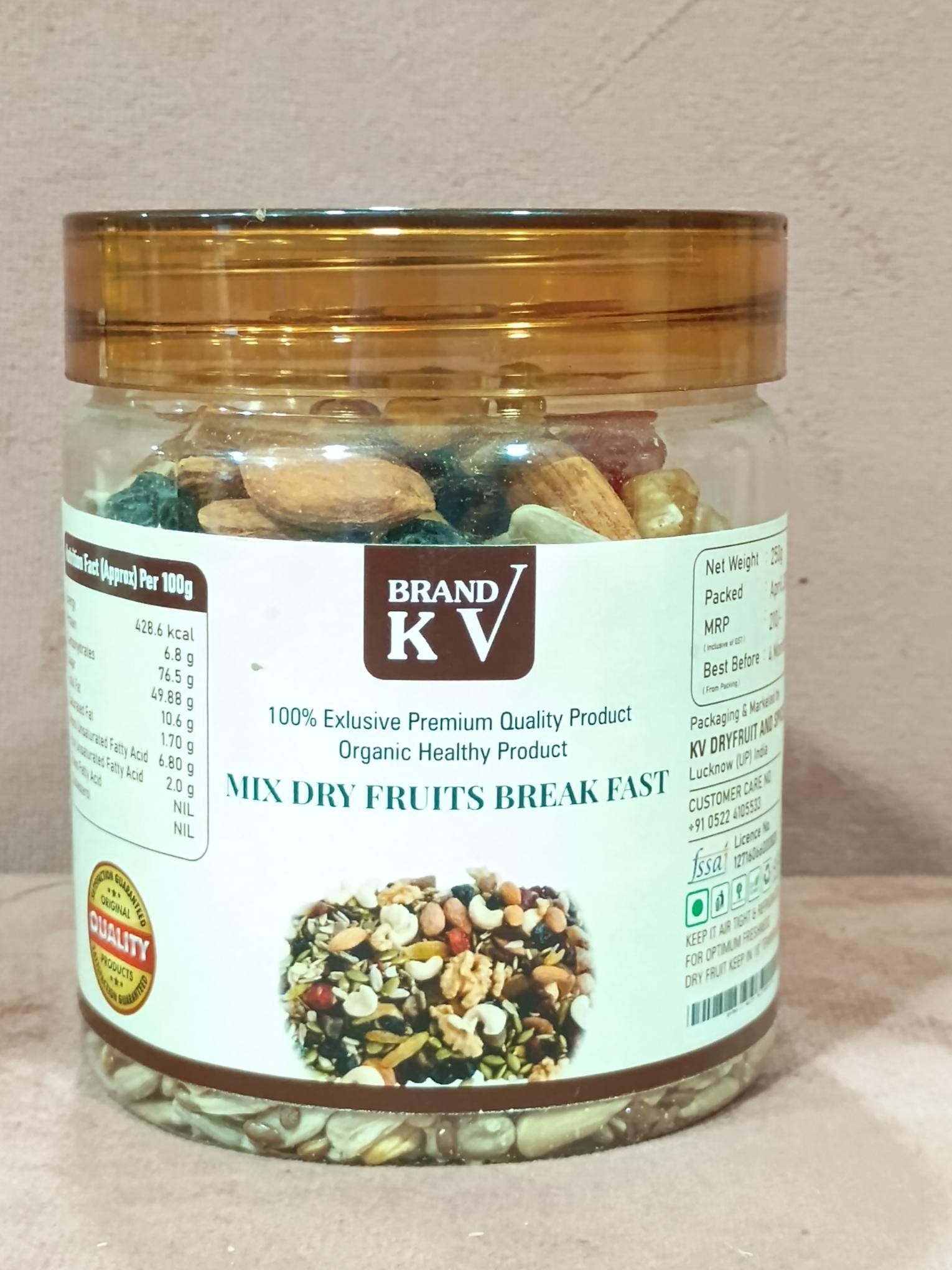 Mix Dry Fruit 250 Gm Breakfast Jar