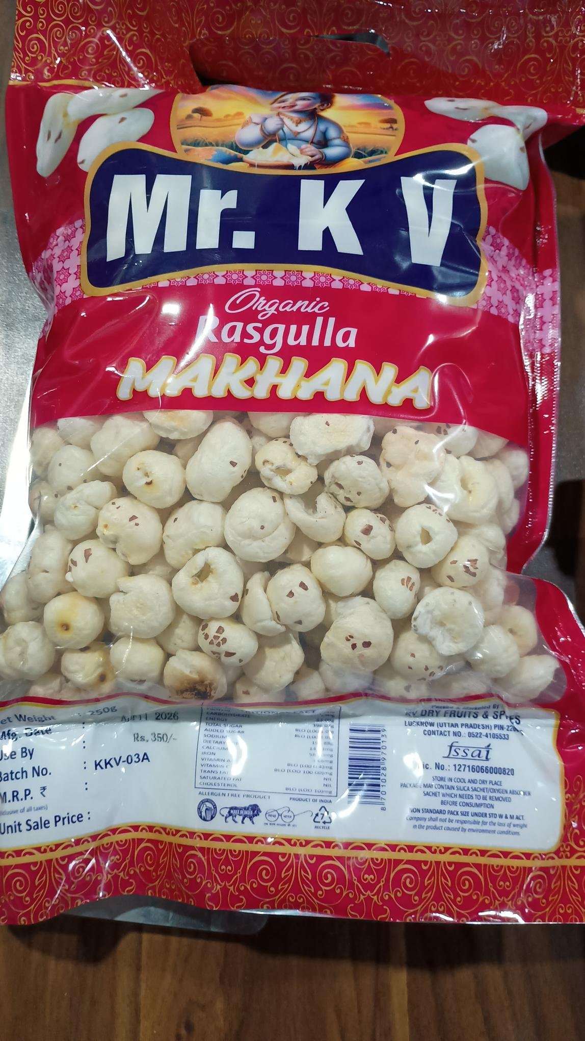 RASGULLA MAKHANA 250GM PKT