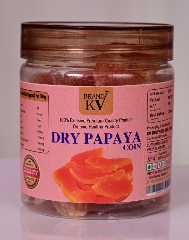 DRY PAPYA COIN 250GM JAR