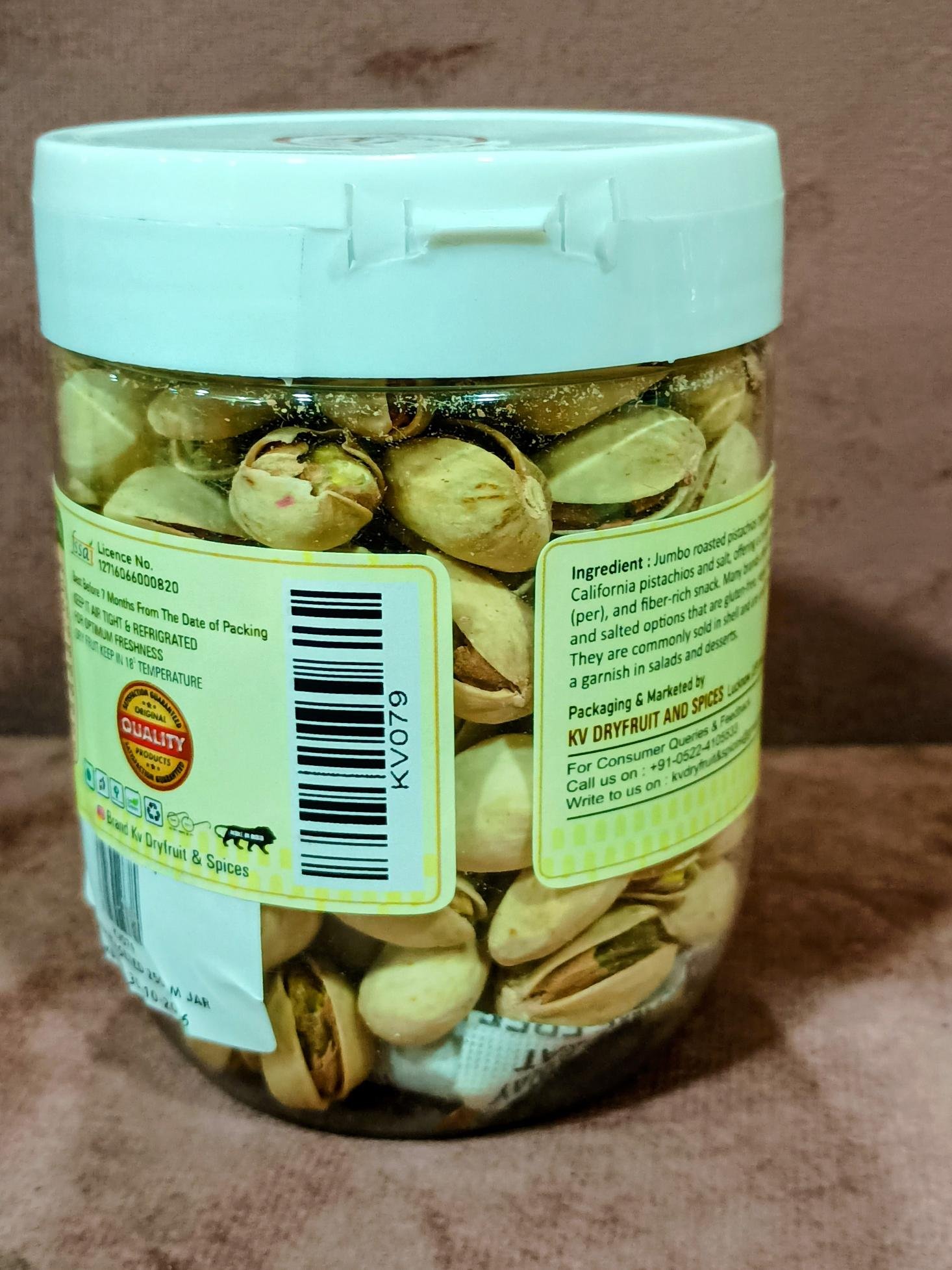 JUMBO PISTA ROASETED 250GM JAR