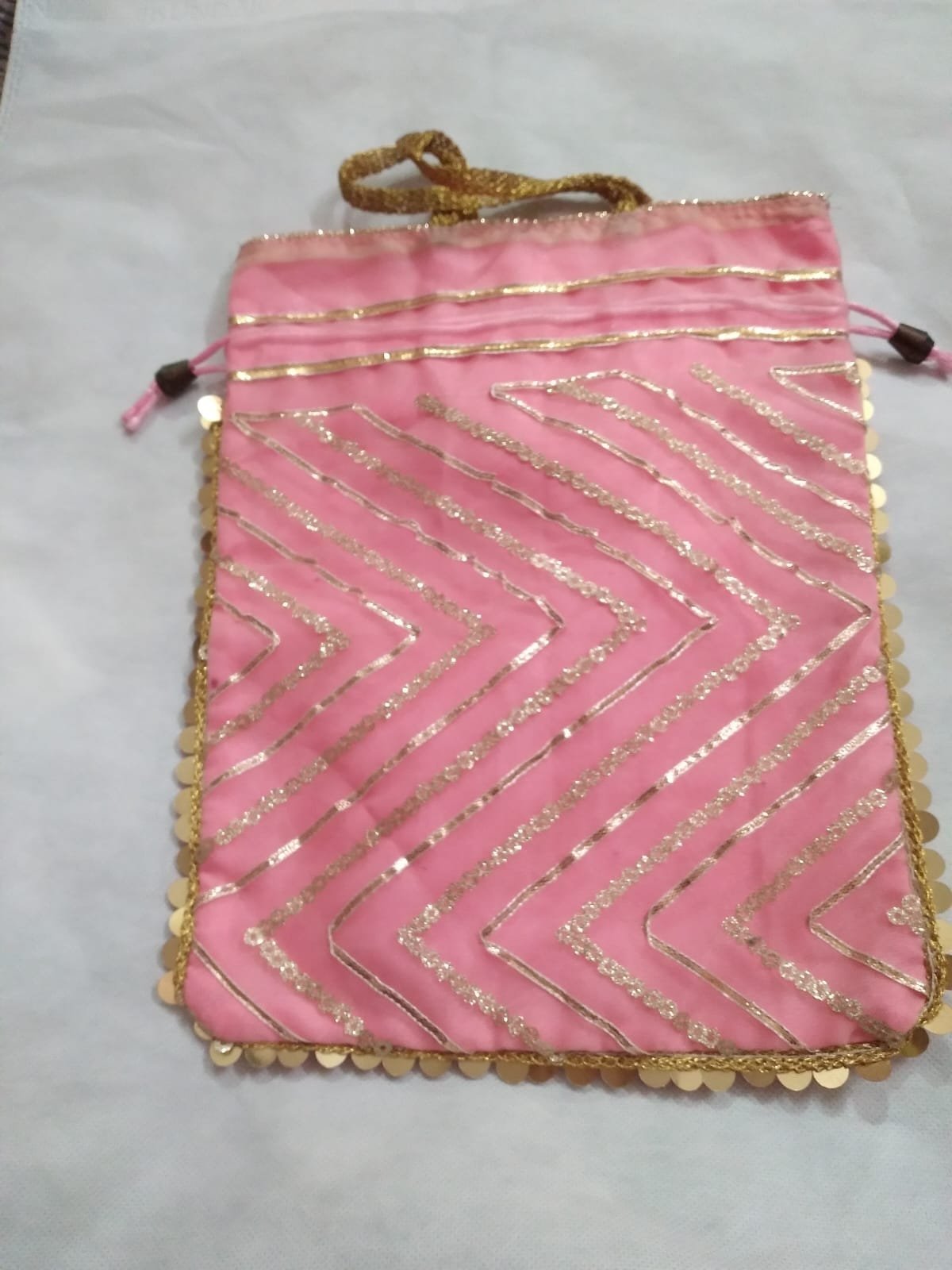 Gota Patti Festive Pink Shagun Pouch