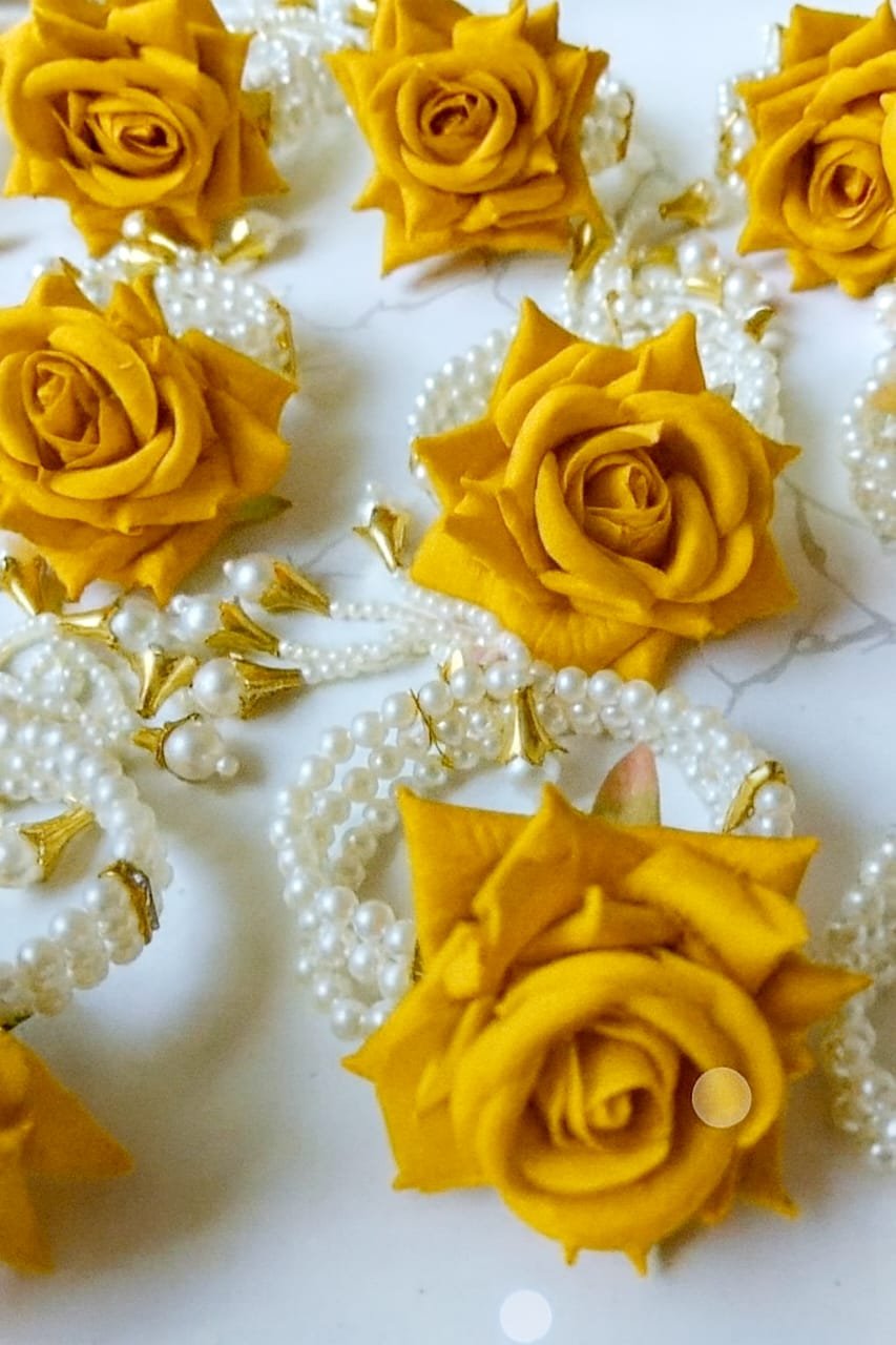 Bright & Festive Handmade Yellow Floral Bracelets